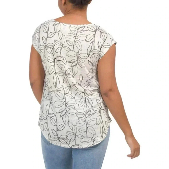 Cynthia Rowley Linen Drop Sleeve Top - Picture 2 of 12